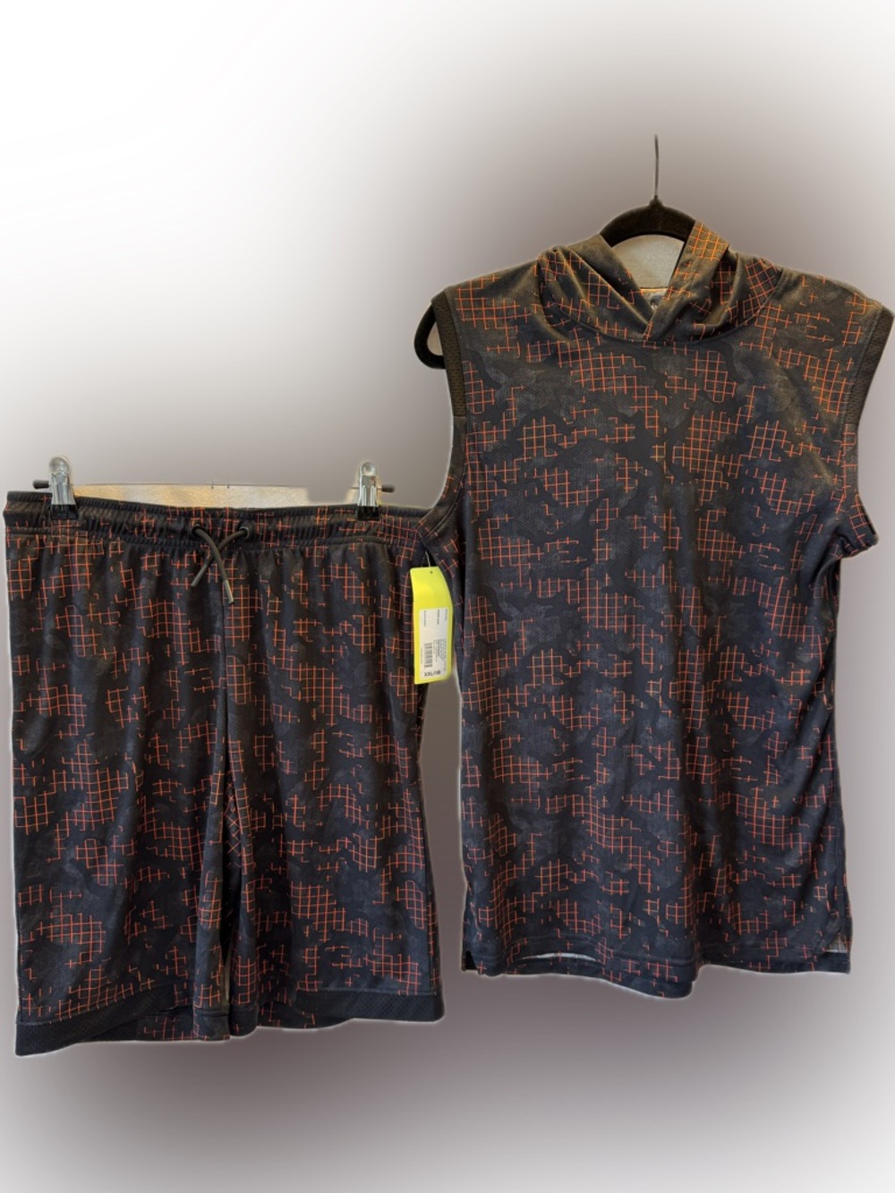 All In Motion 2pc Hoodie Set NWT Black Orange XXL 18